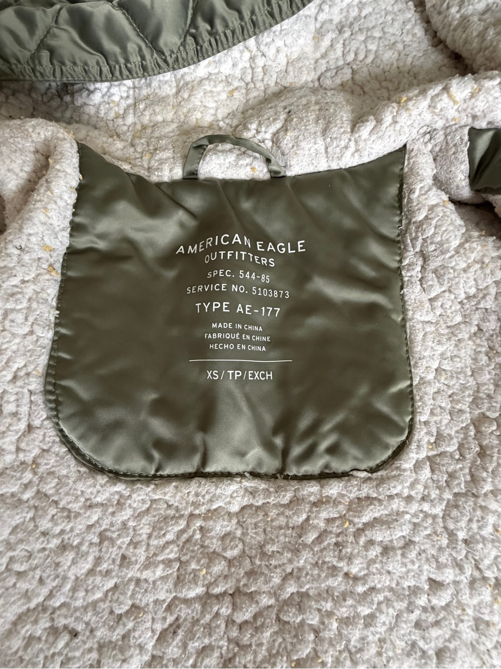 American Eagle Outfitters AE-177 Satin Bomber Jacket XS Green - Picture 4 of 10